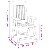 Garden Reclining Chairs 2 Pcs Pp