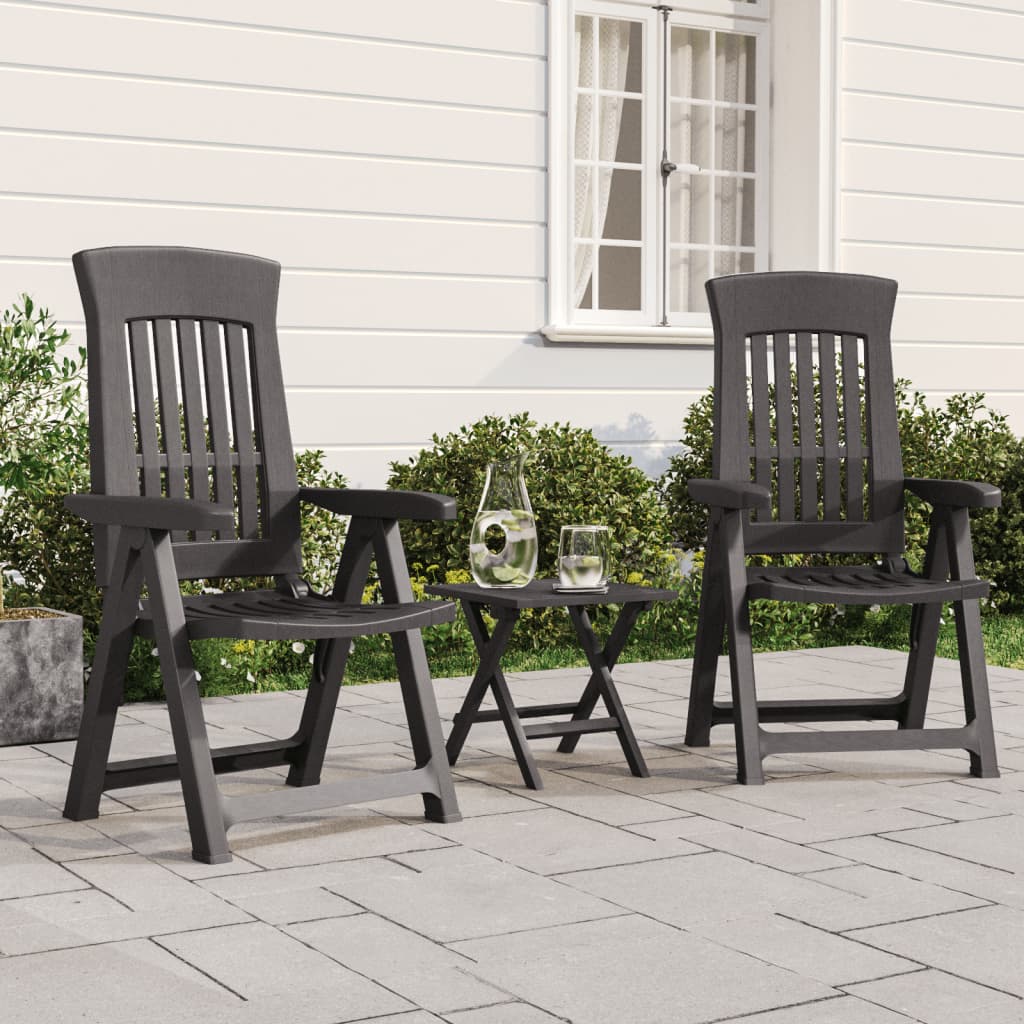 Garden Reclining Chairs 2 Pcs Pp