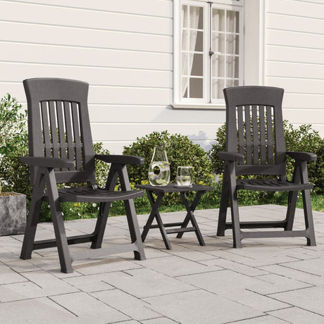 Garden Reclining Chairs 2 Pcs Pp