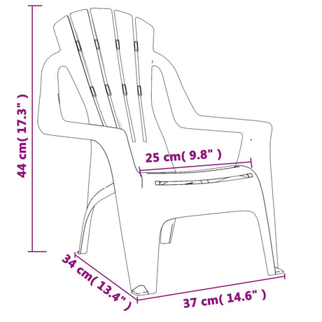 Garden Chairs 2 Pcs For Children 37X34X44 Cm Pp Wooden Look
