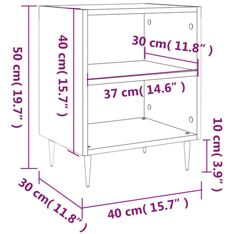Bedside Cabinet 40X30X50 Cm Engineered Wood