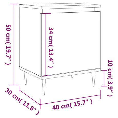 Bedside Cabinets 2 Pcs 40X30X50 Cm Engineered Wood