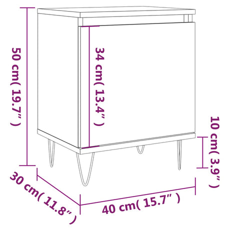 Bedside Cabinet 40X30X50 Cm Engineered Wood