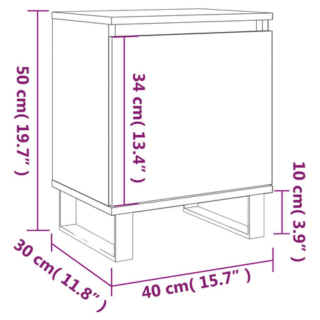 Bedside Cabinets 2 Pcs 40X30X50 Cm Engineered Wood