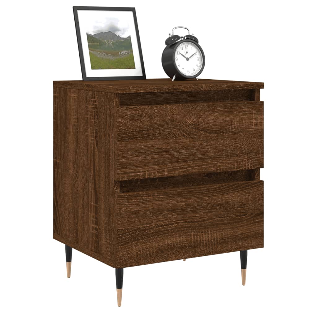 Bedside Cabinets 2 pcs Brown Oak 40x35x50 cm Engineered Wood