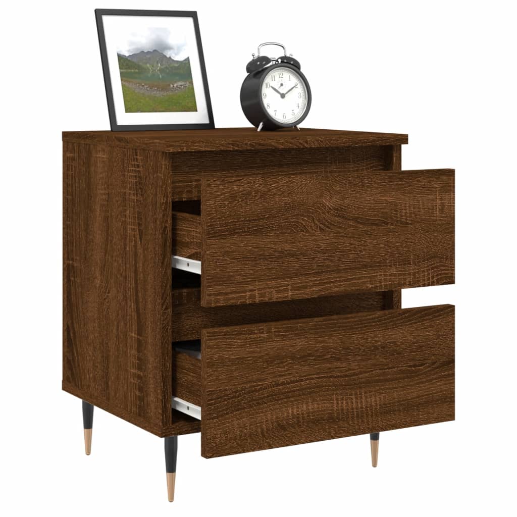 Bedside Cabinets 2 pcs Brown Oak 40x35x50 cm Engineered Wood