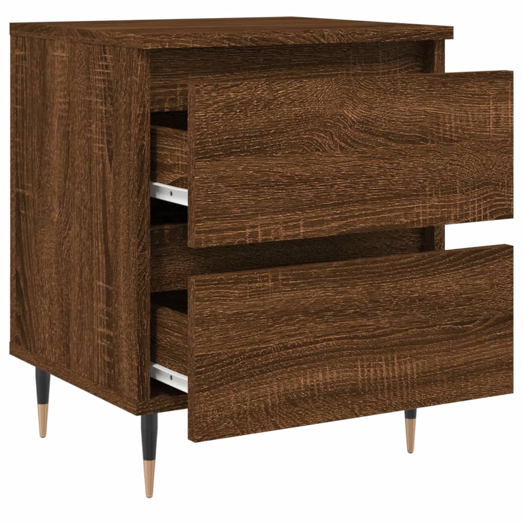 Bedside Cabinets 2 pcs Brown Oak 40x35x50 cm Engineered Wood
