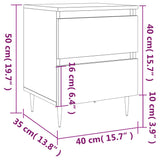 Bedside Cabinets 2 pcs Brown Oak 40x35x50 cm Engineered Wood