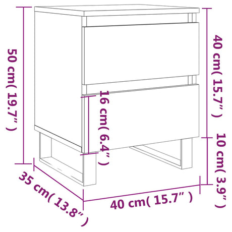 Bedside Cabinets 2 Pcs 40X35X50 Cm Engineered Wood