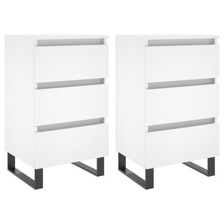 Bedside Cabinets 2 Pcs 40X35X69 Cm Engineered Wood