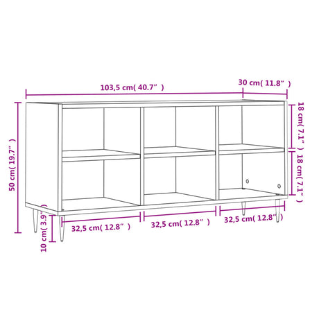 Tv Cabinet 103.5X30X50 Cm Engineered Wood