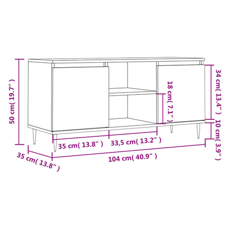 Tv Cabinet 104X35X50 Cm Engineered Wood