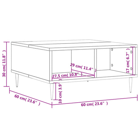 Coffee Table 60X60X30 Cm Engineered Wood