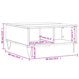 Coffee Table 60X60X30 Cm Engineered Wood