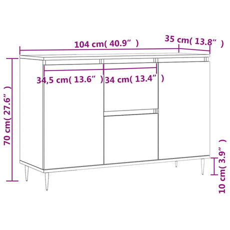 Sideboard 104X35X70 Cm Engineered Wood