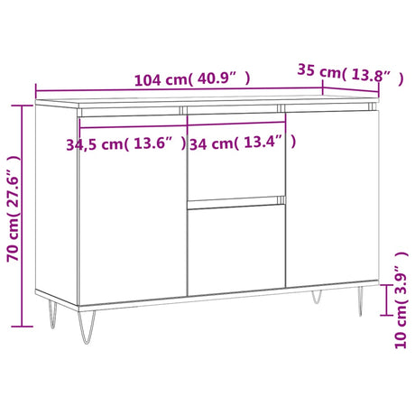 Sideboard 104X35X70 Cm Engineered Wood