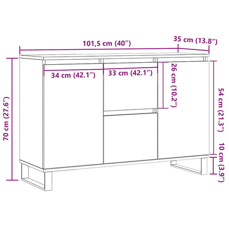 Sideboard 104X35X70 Cm Engineered Wood