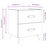 Bedside Cabinet 40X35X47.5 Cm Engineered Wood