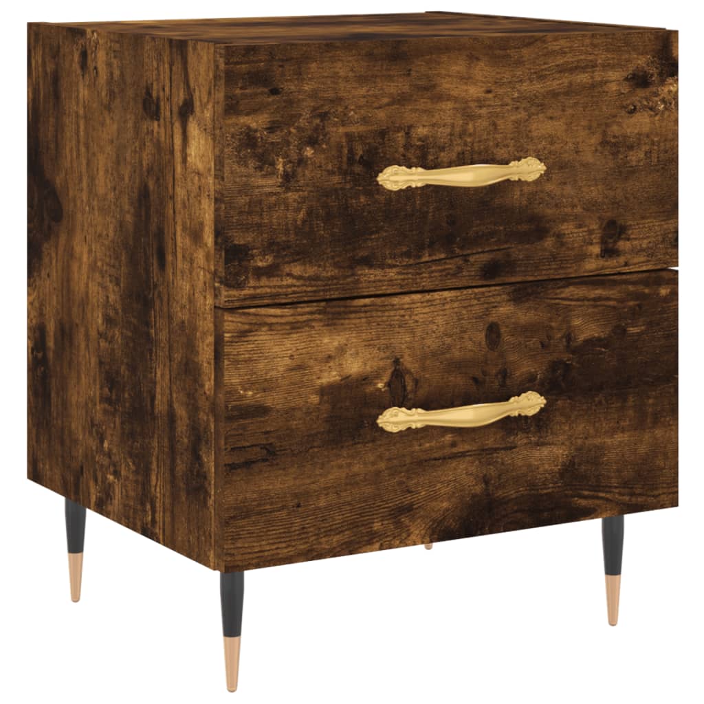 Bedside Cabinet Smoked Oak 40x35x47.5 cm Engineered Wood