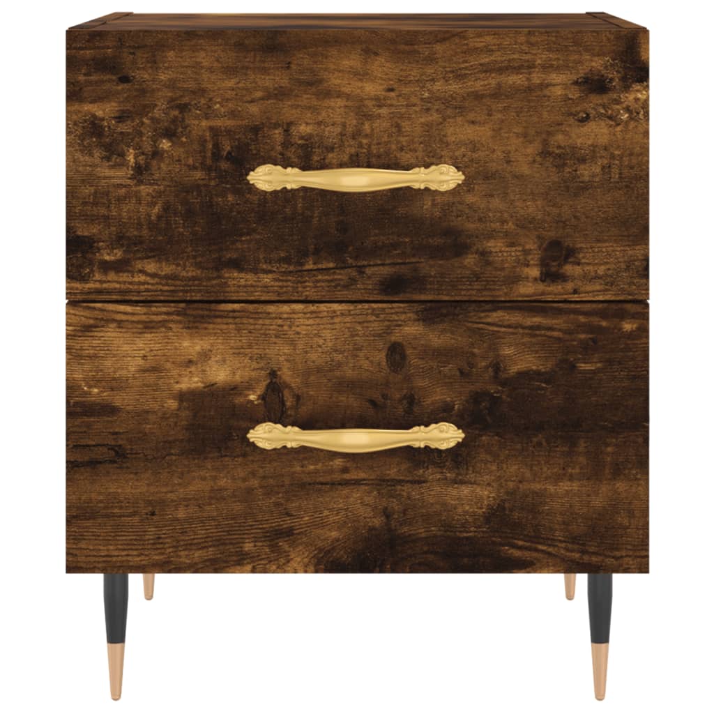 Bedside Cabinet Smoked Oak 40x35x47.5 cm Engineered Wood