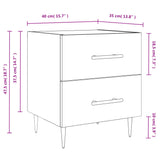 Bedside Cabinet 40X35X47.5 Cm Engineered Wood