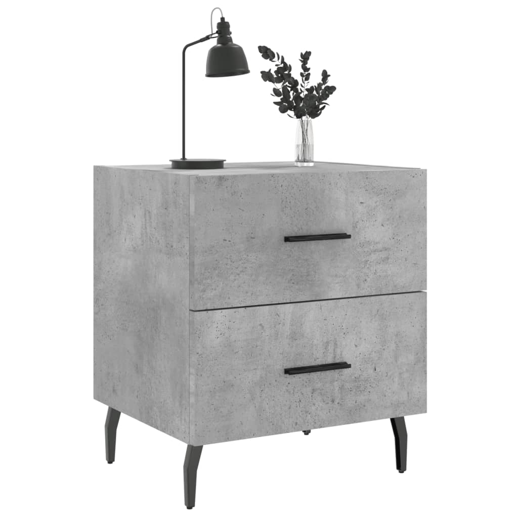 Bedside Cabinets 2 pcs Concrete Grey 40x35x47.5 cm Engineered Wood