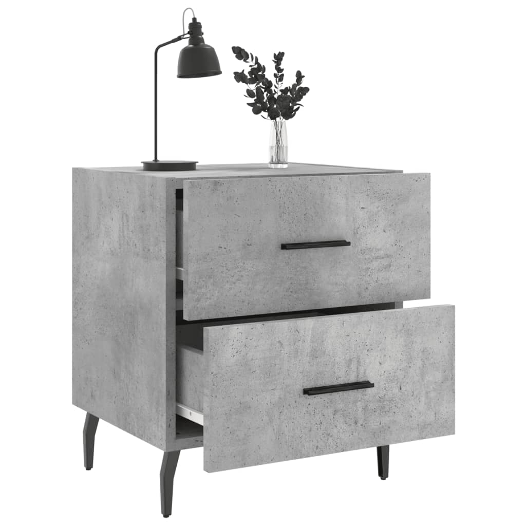 Bedside Cabinets 2 pcs Concrete Grey 40x35x47.5 cm Engineered Wood