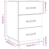Bedside Cabinet 40X40X66 Cm Engineered Wood
