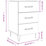 Bedside Cabinet 40X40X66 Cm Engineered Wood