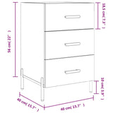 Bedside Cabinet 40X40X66 Cm Engineered Wood
