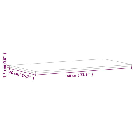 Table Top Rectangular Solid Wood Beech