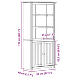 Bookcase Bodo 80X40X172 Cm Solid Wood Pine