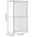 Wardrobe BODO White 101x52x176.5 cm Solid Wood Pine