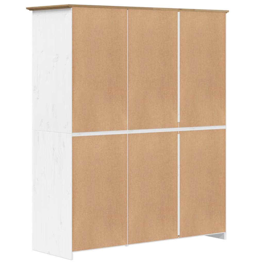 Wardrobe BODO White and Brown 151.5x52x176.5cm Solid Wood Pine