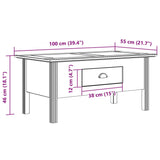 Coffee Table Bodo 100X55X45 Cm Solid Wood Pine