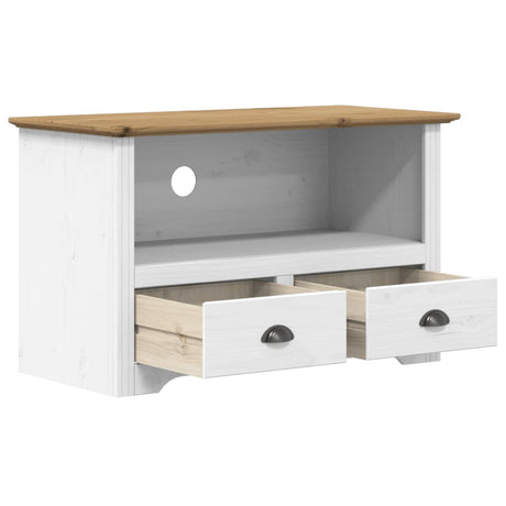 Tv Cabinet With 2 Drawers Bodo 91X43X56 Cm Solid Wood Pine