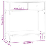 Console Table Grey Sonoma 75x34.5x75 cm Engineered Wood