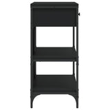 Console Table with Drawers and Shelves Black Engineered Wood