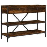 Console Table with Drawers and Shelves Smoked Oak Engineered Wood