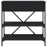 Console Table Black 75x34.5x75 cm Engineered Wood