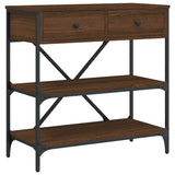 Console Table Brown Oak 75x34.5x75 cm Engineered Wood