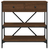 Console Table Brown Oak 75x34.5x75 cm Engineered Wood