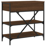 Console Table Brown Oak 75x34.5x75 cm Engineered Wood