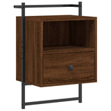Bedside Cabinet Wall-mounted Brown Oak 40x30x61 cm Engineered Wood