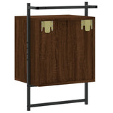 Bedside Cabinet Wall-mounted Brown Oak 40x30x61 cm Engineered Wood