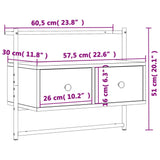 Tv Cabinet Wall-Mounted 60.5X30X51 Cm Engineered Wood