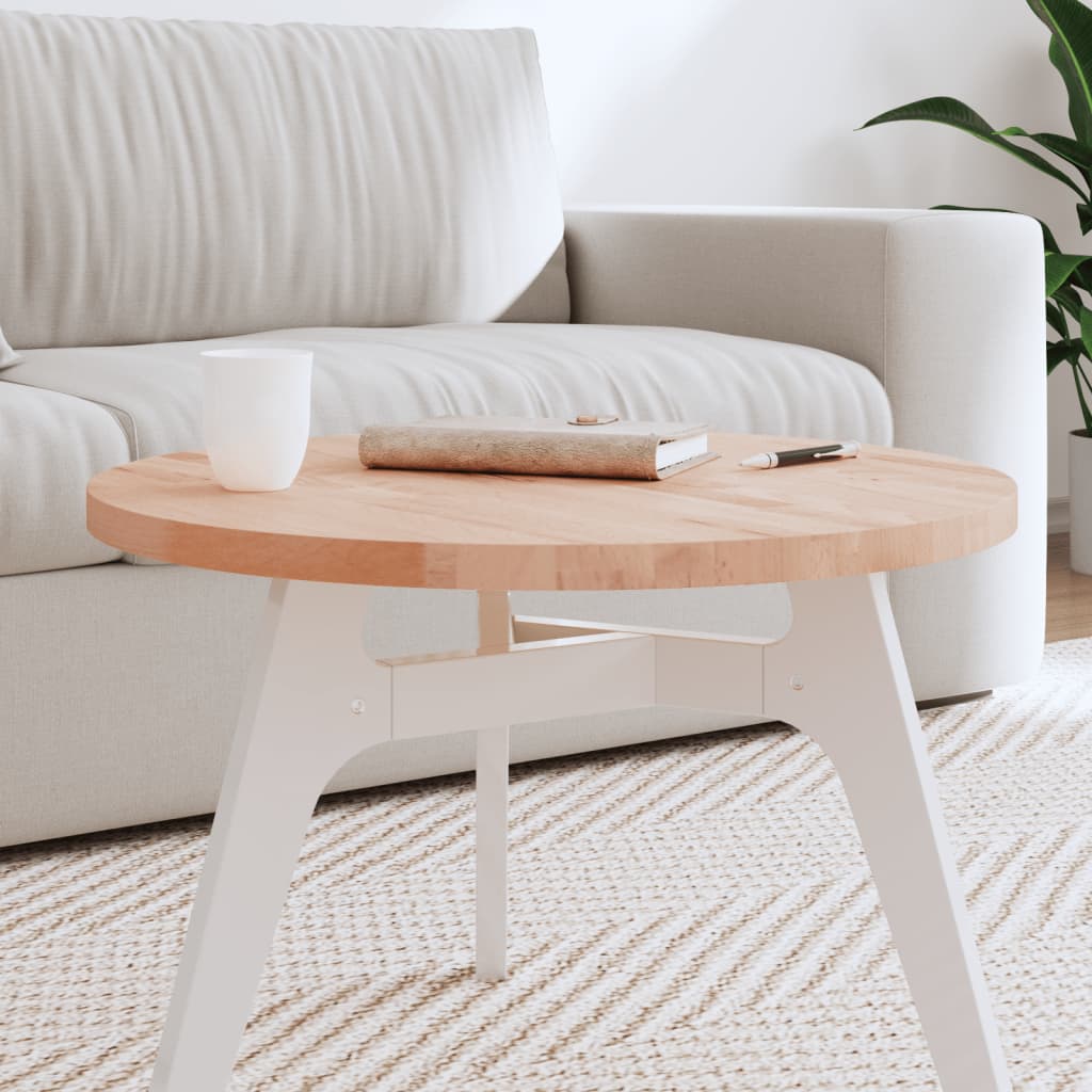 Table Top Ø Round Solid Wood Beech