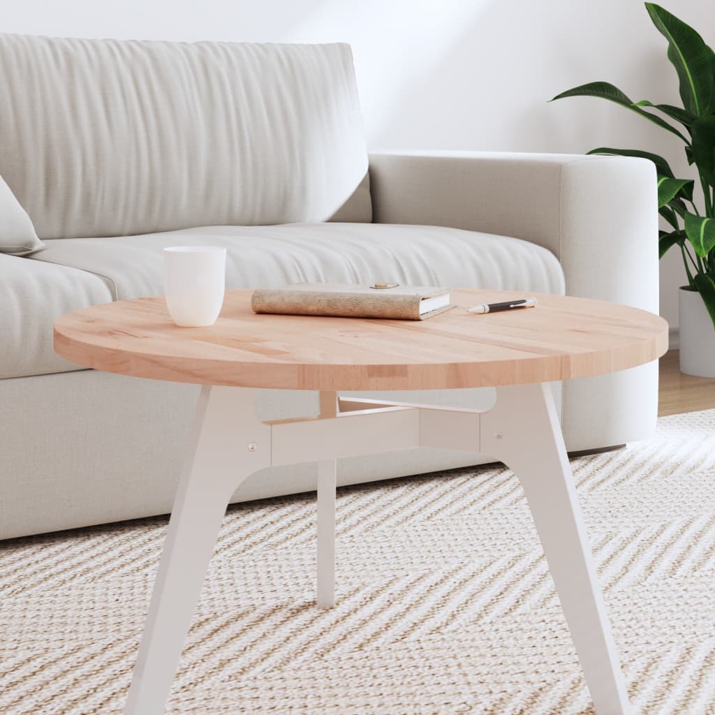 Table Top Ø Round Solid Wood Beech