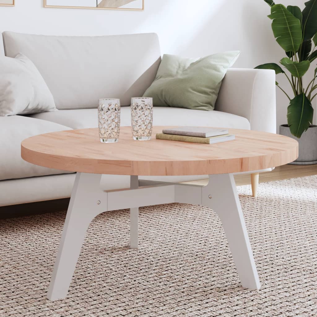 Table Top Ø Round Solid Wood Beech