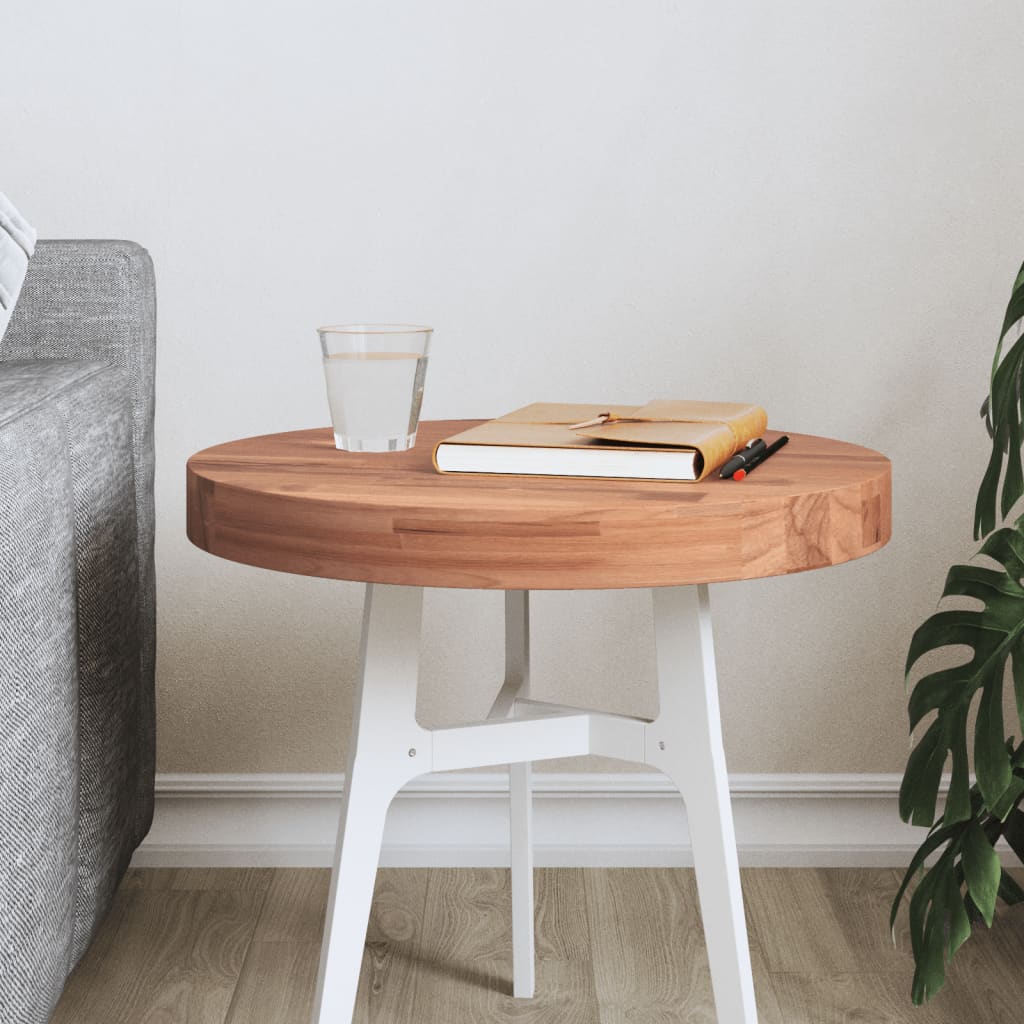 Table Top Ø Round Solid Wood Beech
